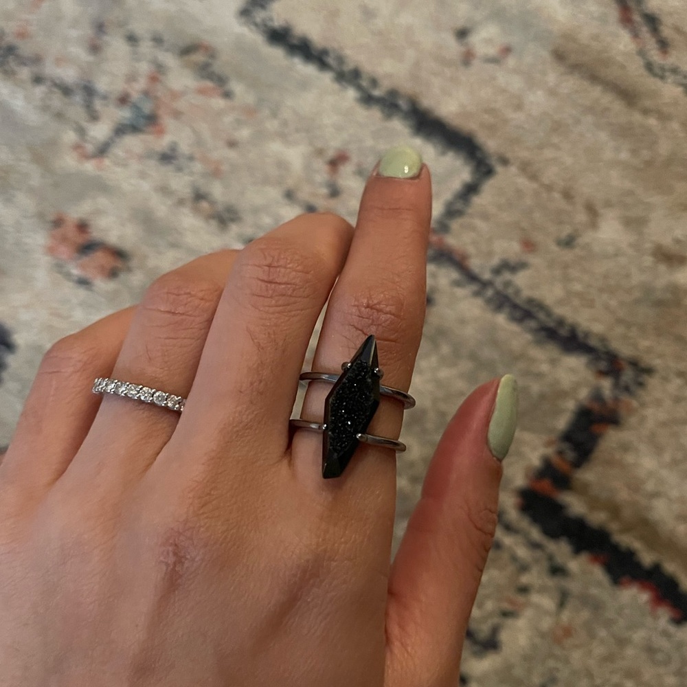 Gunmetal Ring In Black Drusy from Kendra Scott